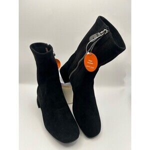 GENTLE SOULS By Kenneth Cole Elbert Women's Suede Block Heel Boots Black SZ 5M